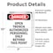 Signmission Portrait Open Trench Authorized Personnel Only Danger Sign, Vinyl Decal, 7in W x 10in L, 2PK OS-2PACK-DS-D-710-V-1909 - alternate 5